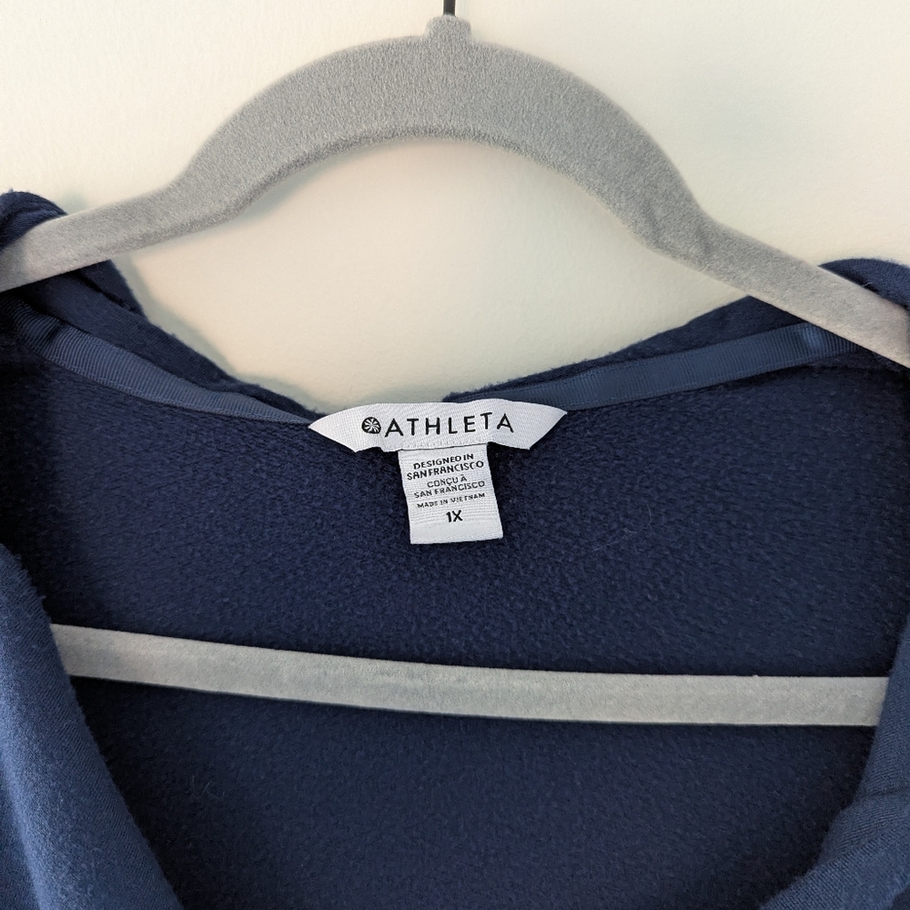 Athleta Purana Wrap Sweatshirt Enchanted Blue Plush Nirvana Soft Cozy - Picture 4 of 11